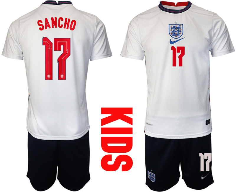 2021 European Cup England home Youth #17 soccer jerseys->youth soccer jersey->Youth Jersey